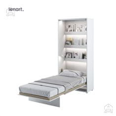 Trianova Postelja v omari Lenart - Bed Concept 03 - 90x200 cm - bela sijaj 