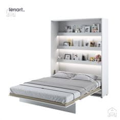 Trianova Postelja v omari Lenart - Bed Concept 12 - 160x200 cm - bela sijaj 