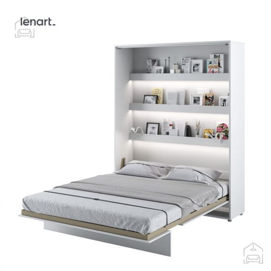 Trianova Postelja v omari Lenart - Bed Concept 12 - 160x200 cm - bela