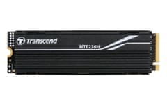 Transcend MTE250H 2TB M.2 2280 SSD, PCIe Gen4 x4 NVMe 1.4 (3D TLC), aluminijast hladilnik, 7100 MB/s R, 6500 MB/s W