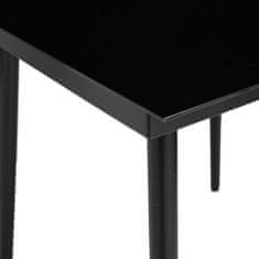 Vidaxl Vrtna jedilna miza črna 200x100x74 cm jeklo in steklo
