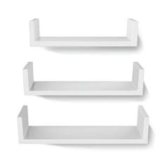 Linder Exclusiv Set 3 stenskih polic Bela