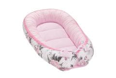 Inny Otroški komplet bombažni kokon 5v1 Pink Flowers - KNP-Z5-PF-S-B