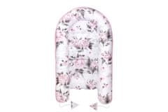 Inny Otroški komplet bombažni kokon 5v1 Pink Flowers - KNP-Z5-PF-S-B