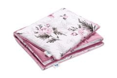 Inny Komplet za dojenčka 5v1 Pink Flowers z žametom old rosa - KN-Z5-PF-VOR