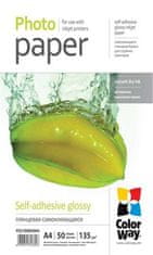 ColorWay Fotopapir / samolepilni/ sijajni 135g/m2, A4/ 50 kosov