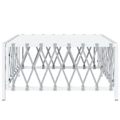 Vidaxl Vrtna miza bela 70x70x34 cm tkanina