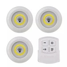 Luniks Set 3 LED svetilk z daljincem
