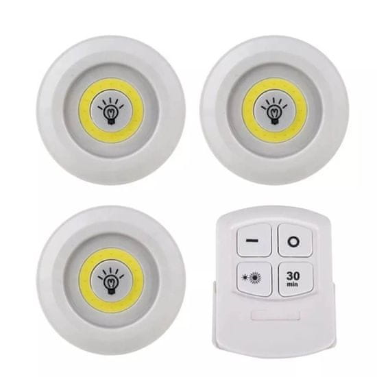 Luniks Set 3 LED svetilk z daljincem