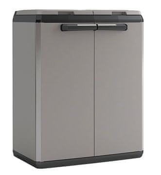 KETER Razvrščevalnik Odpadkov SPLIT CABINET BASIC 2x110L - Sivi Plastni Koš