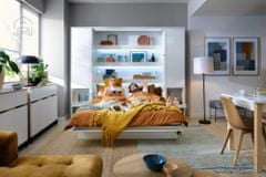 Trianova Postelja v omari Lenart - Bed Concept 14 - 160x200 cm - bela sijaj 