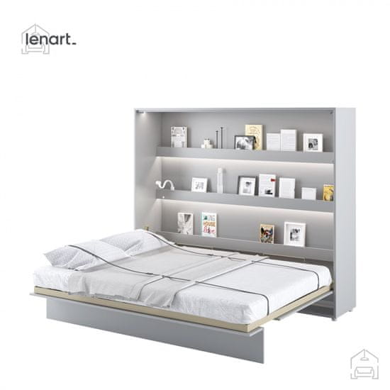 Trianova Postelja v omari Lenart - Bed Concept 14 - 160x200 cm - siva
