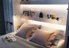 Trianova Postelja v omari Lenart - Bed Concept 13 - 180x200 cm - bela sijaj 