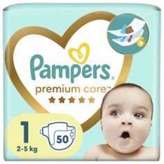 Pampers Premium Care plenice, velikost 1 (2-5 kg), 50 kosov