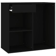 Vidaxl Kozmetična omarica črna 80x40x75 cm inženirski les