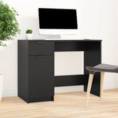 Vidaxl Pisalna miza črna 100x50x75 cm inženirski les