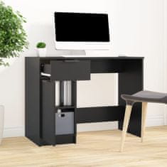 Vidaxl Pisalna miza črna 100x50x75 cm inženirski les