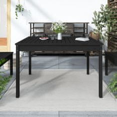 Vidaxl Vrtna miza črna 121x82,5x76 cm trdna borovina