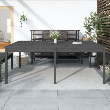 Vidaxl Vrtna miza siva 203,5x100x76 cm trdna borovina