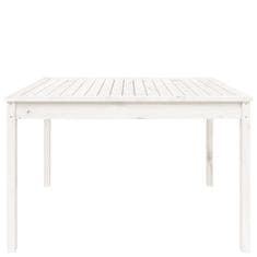 Vidaxl Vrtna miza bela 121x82,5x76 cm trdna borovina