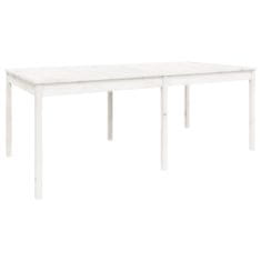 Vidaxl Vrtna miza bela 203,5x100x76 cm trdna borovina