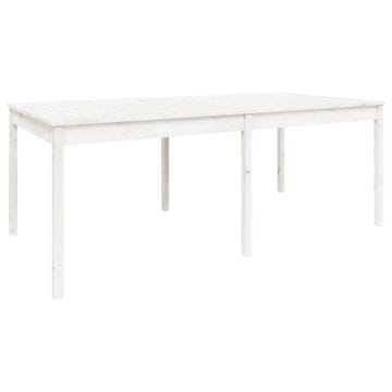 Vidaxl Vrtna miza bela 203,5x100x76 cm trdna borovina