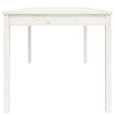 Vidaxl Vrtna miza bela 121x82,5x76 cm trdna borovina