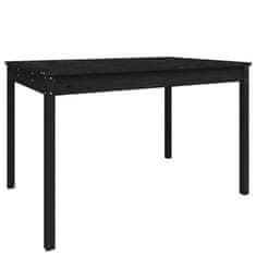 Vidaxl Vrtna miza črna 121x82,5x76 cm trdna borovina