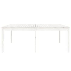 Vidaxl Vrtna miza bela 203,5x100x76 cm trdna borovina