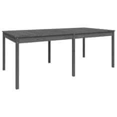 Vidaxl Vrtna miza siva 203,5x100x76 cm trdna borovina