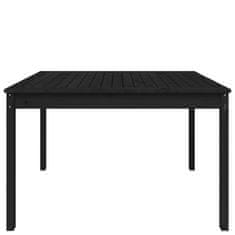 Vidaxl Vrtna miza črna 121x82,5x76 cm trdna borovina