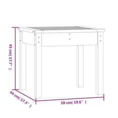 shumee Vrtna klop bela 50x44x45 cm trdna borovina