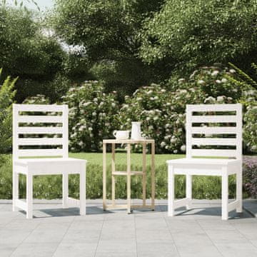 Vidaxl vidaXL Vrtni stoli, komplet 2 kosov, beli, 50x48x91,5 cm, borovina