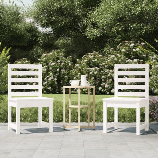 shumee Vrtni stol 2 kosa bele barve 40,5x48x91,5 cm trdna borovina