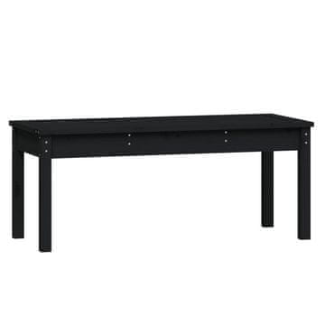 Vidaxl Vrtna klop črna 109x44x45 cm trdna borovina