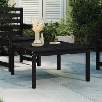 Vidaxl vidaXL Vrtna miza črna 82,5x82,5x45 cm masivni borov les