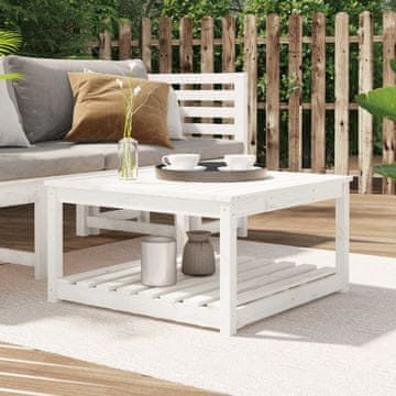 Vidaxl vidaXL Vrtna miza bela 82,5x82,5x45 cm masivni borov les