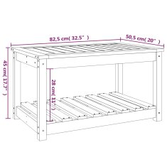 Vidaxl Vrtna miza črna 82,5x50,5x45 cm trdna borovina