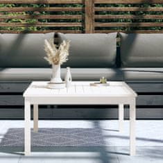 Vidaxl Vrtna miza bela 82,5x82,5x45 cm trdna borovina