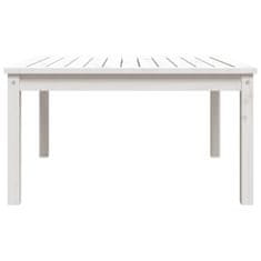 Vidaxl Vrtna miza bela 82,5x82,5x45 cm trdna borovina