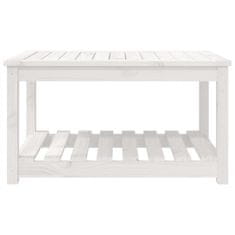 Vidaxl Vrtna miza bela 82,5x50,5x45 cm trdna borovina