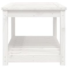 Vidaxl Vrtna miza bela 82,5x50,5x45 cm trdna borovina