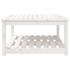 Vidaxl Vrtna miza bela 82,5x82,5x45 cm trdna borovina