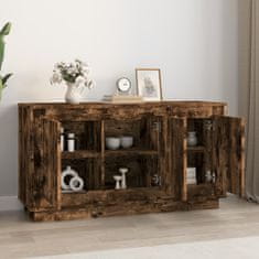 Vidaxl Komoda dimljeni hrast 102x35x55 cm inženirski les