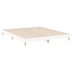 Vidaxl Posteljni okvir bel 160x200 cm inženirski les