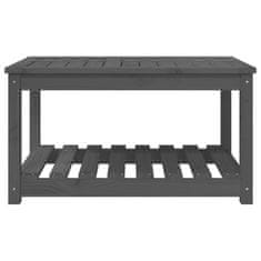 Vidaxl Vrtna miza siva 82,5x50,5x45 cm trdna borovina