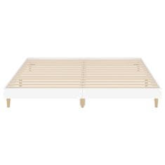 Vidaxl Posteljni okvir bel 160x200 cm inženirski les