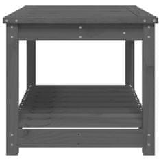 Vidaxl Vrtna miza siva 82,5x50,5x45 cm trdna borovina