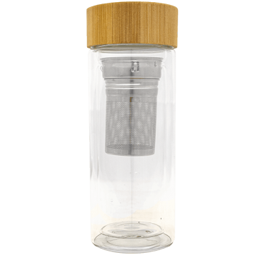 BrainMax Mate to Go steklena termoska s cedilom, 300 ml