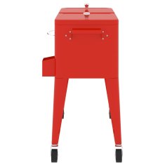Vidaxl Hladilni voziček s kolesi rdeč 92x43x89 cm